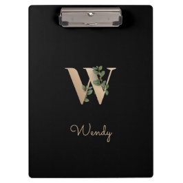 Pranchetas Elegante Monograma Botânico - Letra W