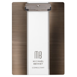 Pranchetas Elegante Monogrammed Brown Business
