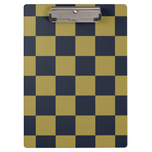 Pranchetas Elegante Padrão Xadrez Dourado e Azul Marinho