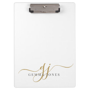 Pranchetas Elegantes Monogramas de Inicial em Nome com Letra