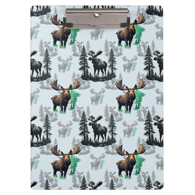 Pranchetas Elk Moose Antlers Deer Pattern Design (Frente)