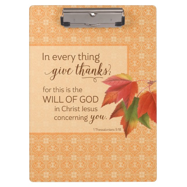 Pranchetas Em Cada Coisa Dá Obrigados - 1 Coisa. 5:18 (Frente)