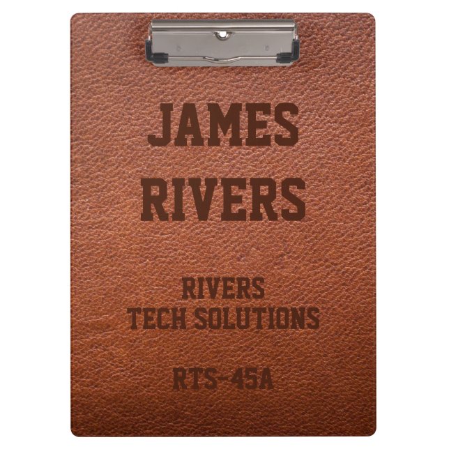 Pranchetas Embossed Brown Vegan Leather clipboard (Frente)