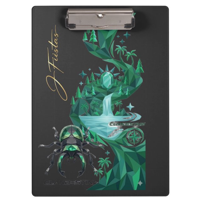 Pranchetas “Emerald Island Beetle – Nature Art  (Frente)