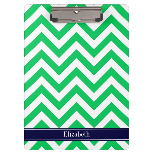 Pranchetas Emerald White LG Chevron Marinho Blue Name Monogra (Frente)