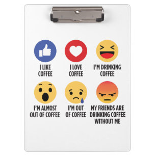 Pranchetas Emoticons do Café