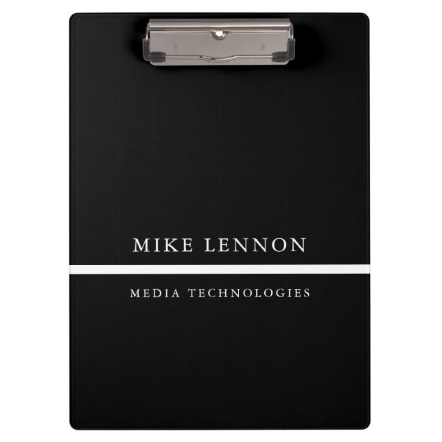 Pranchetas Empresas profissionais — preto e branco simples (Frente)