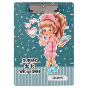 Pranchetas Enfermeiras fazem com o Amor. Clipboards de Enferm