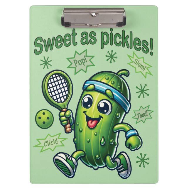 Pranchetas Engraçado Fofo Doce como Picles Pickleball (Frente)