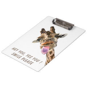 Pranchetas Engraçado Girafa, língua para fora e Piscar os o