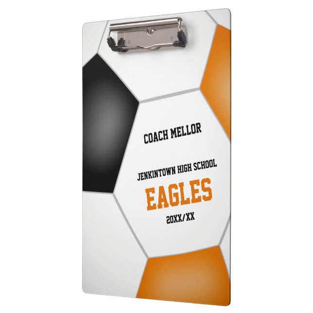 Pranchetas equipe negra cor laranja treinador de futebol pers (Esquerda)