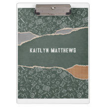 Escola de Papel Torno Verde Castanho Personalizada