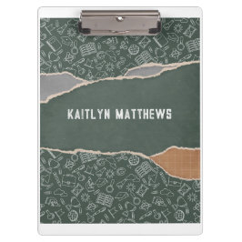 Pranchetas Escola de Papel Torno Verde Castanho Personalizada