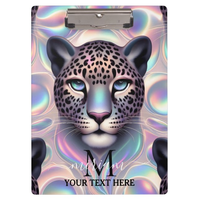 Pranchetas Escritório Escolar Estampa de Leopardo Menina (Frente)