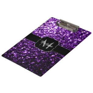 Pranchetas Escuro Roxo Brilhante brilhante brilha Monograma
