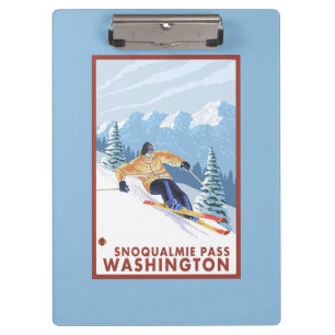 Pranchetas Esquiador da neve de Downhhill - passagem de