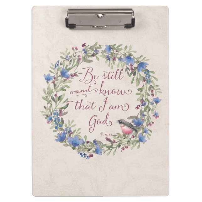 Pranchetas Esteja quieto e saiba - Salmo 46:10 (Frente)