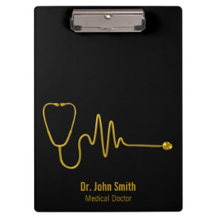 Pranchetas Estetoscópio de Ouro de Luxo Onda ECG Linha EKG Mé