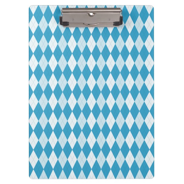 Pranchetas Estilo Argyle Azul Peacock Forma Diamante Pequena (Frente)