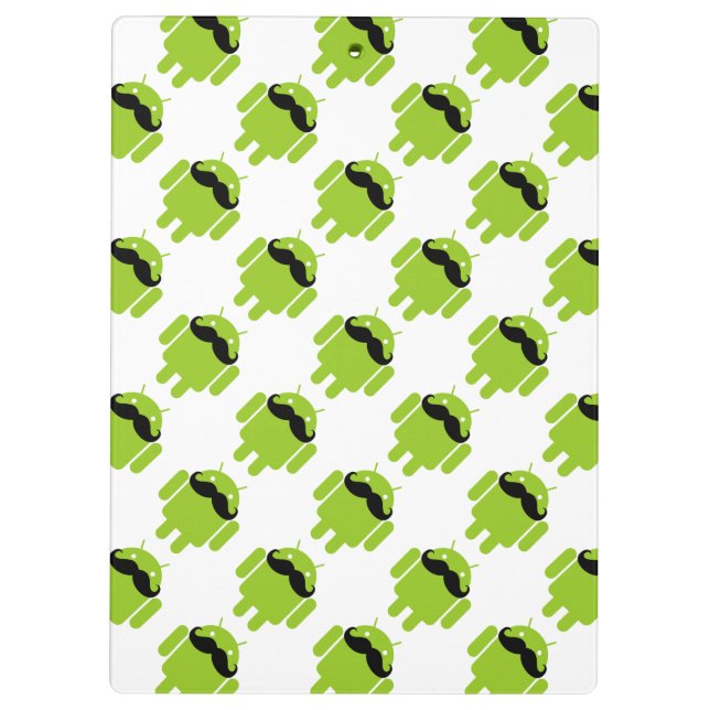 Pranchetas Estilo de bigode Whimsical Robot Android (Verso)