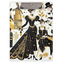 Pranchetas Estilo Moulin Rouge, preto e dourado, Luxo opulent