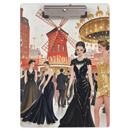 Pranchetas Estilo Moulin rouge, preto e dourado, luxo rico