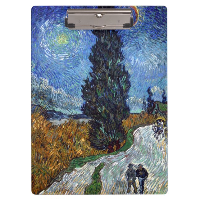 Pranchetas Estrada Com Ciprestes Impressionismo Van Gogh (Frente)