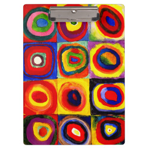 Pranchetas Estudo de cor de Kandinsky Quadrados Círculos Arte