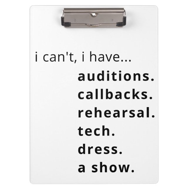 Pranchetas Eu não posso, eu tenho... área de transferência (Frente)