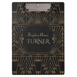 Pranchetas Excelente preto Dourado Real Gatsby 20s Estilo Mon