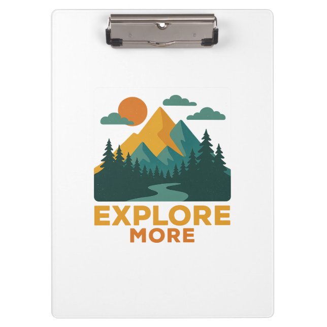 Pranchetas Explore mais - Retro Mountain & Forest Adventure (Frente)