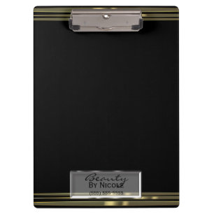 Pranchetas Faixa de Ouro Preto Elegante Chique Glam Personali