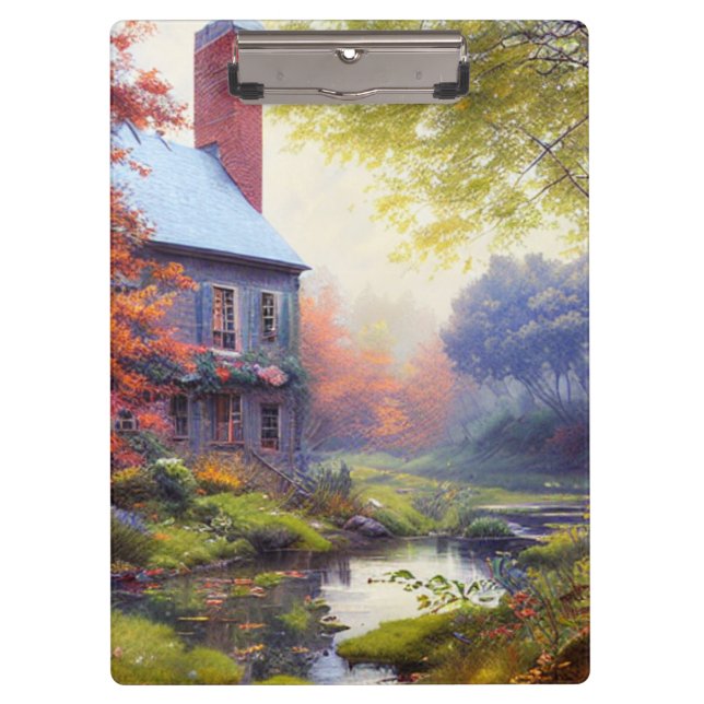 Pranchetas Farmhouse/stream/bosque/pintura (Frente)