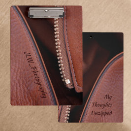 Pranchetas Faux Brown Leather Pensas Sem Zipagem Personalizad