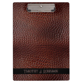 Pranchetas Faux Leather Brown Personalizada Emboscada