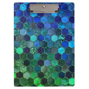 Pranchetas Favo de mel luxuoso do verde azul do brilho da