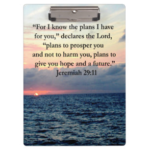 PRANCHETAS FÉ EM JEREMIAH 29:11 SUNRISE VERSE