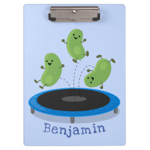 Pranchetas Feijão verde-grão-branco em cartoon trampoline