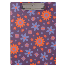 Pranchetas Feliz Flores Retro Cute 70s Hippie Daisy Pattern