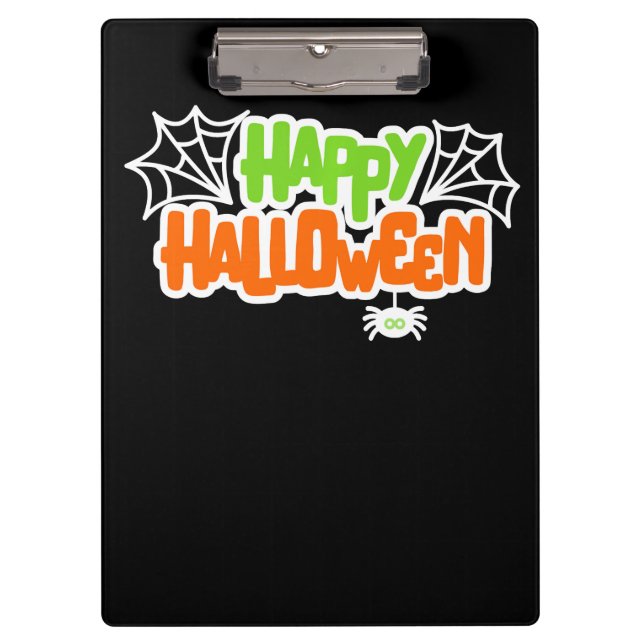 Pranchetas Feliz Halloween Colorida Aranha Cótea (Frente)