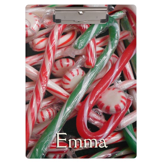Pranchetas Feriado de Natal Candy Canes and Peppermints (Frente)