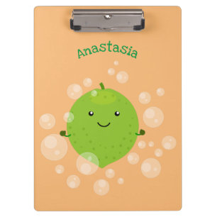 Pranchetas Figura de desenho animado das bolhas de limão verd