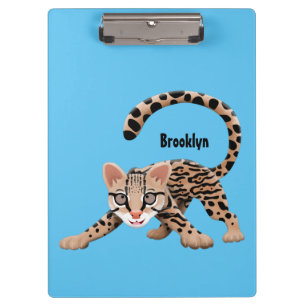 Pranchetas Figura de desenho animado de ocelot bonito
