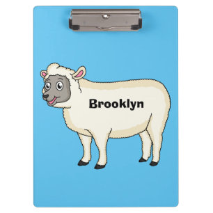 Pranchetas Figura de desenho animado de ovelhas bonitas e fel