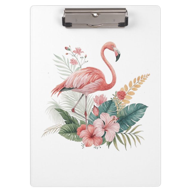 Pranchetas Flamingo Com Flores (Frente)