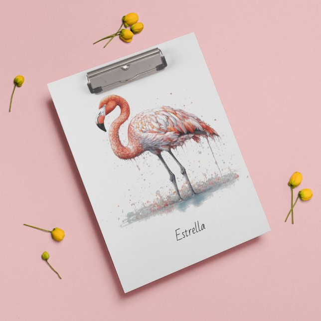 Pranchetas Flamingo Radiance: Watercolor Art, personalizado (Criador carregado)