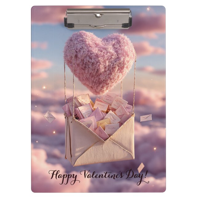 Pranchetas Floating Heart of Love Letters Design Postcard (Frente)