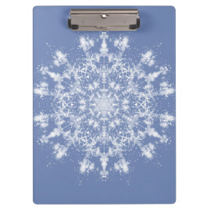 Pranchetas Floco de neve Fractal abstrato Lacy em Fundo Azul