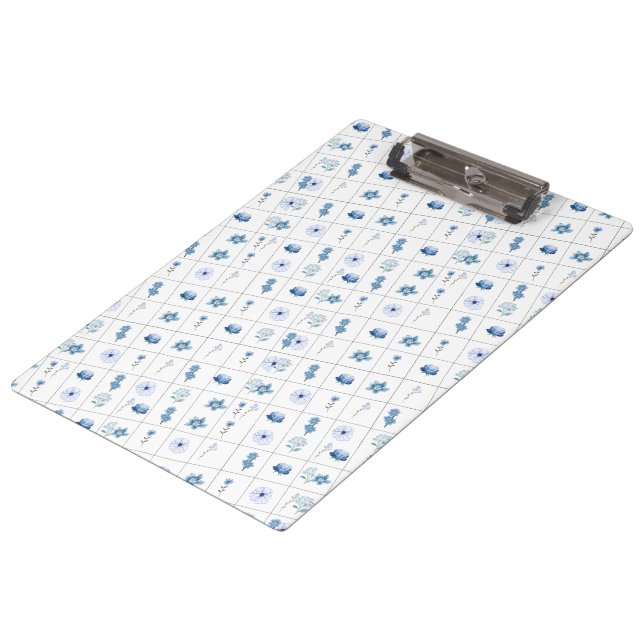 Pranchetas Flor branca e azul (Inclinado)