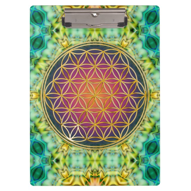 Pranchetas Flor Da Vida - Ouro - Frente 2 (Frente)